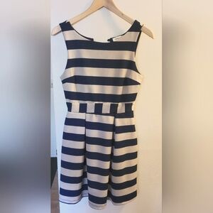 Monteau Mini Dress Blue Beige Stripe